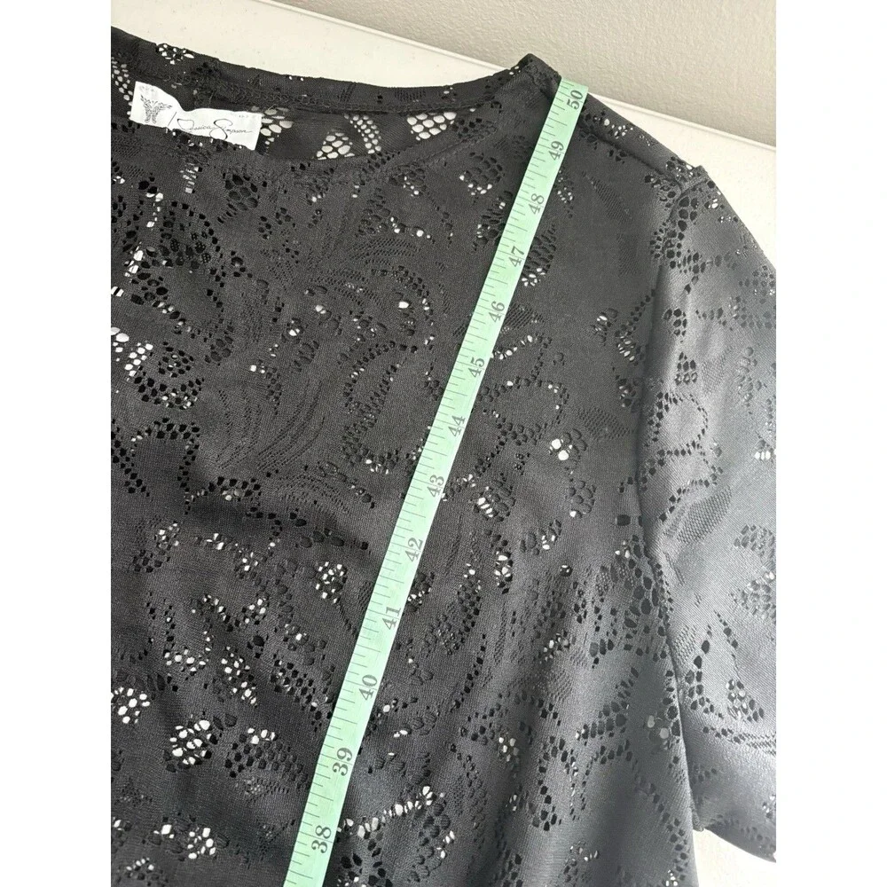 Jessica Simpson Black Lace Maxi 1X Dress Goth Whimsy Festival Coverup Beach